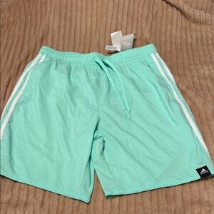 adidas Mint pulse Green Athletic swim Shorts with lining men large nwt